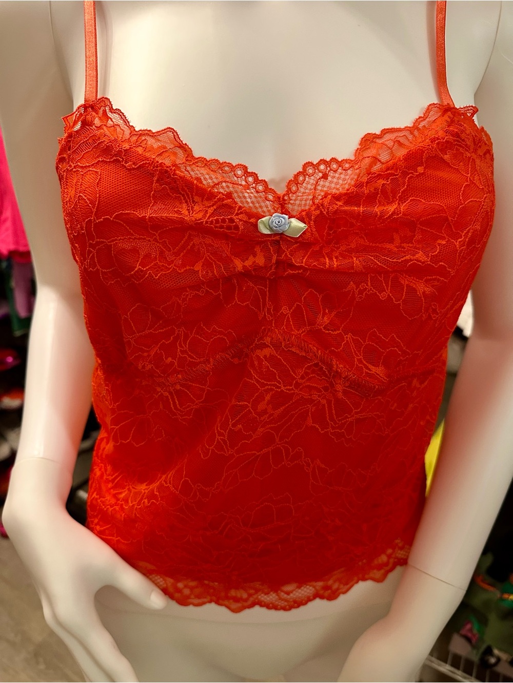 Free People top red lace M